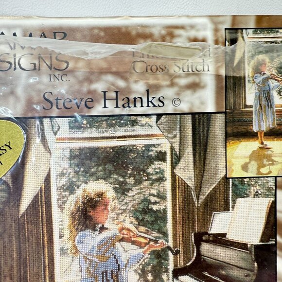 Candamar Designs Embellished Cross‎ Stitch Steve Hanks Girl Violin 51154 Vintage - Picture 4 of 10